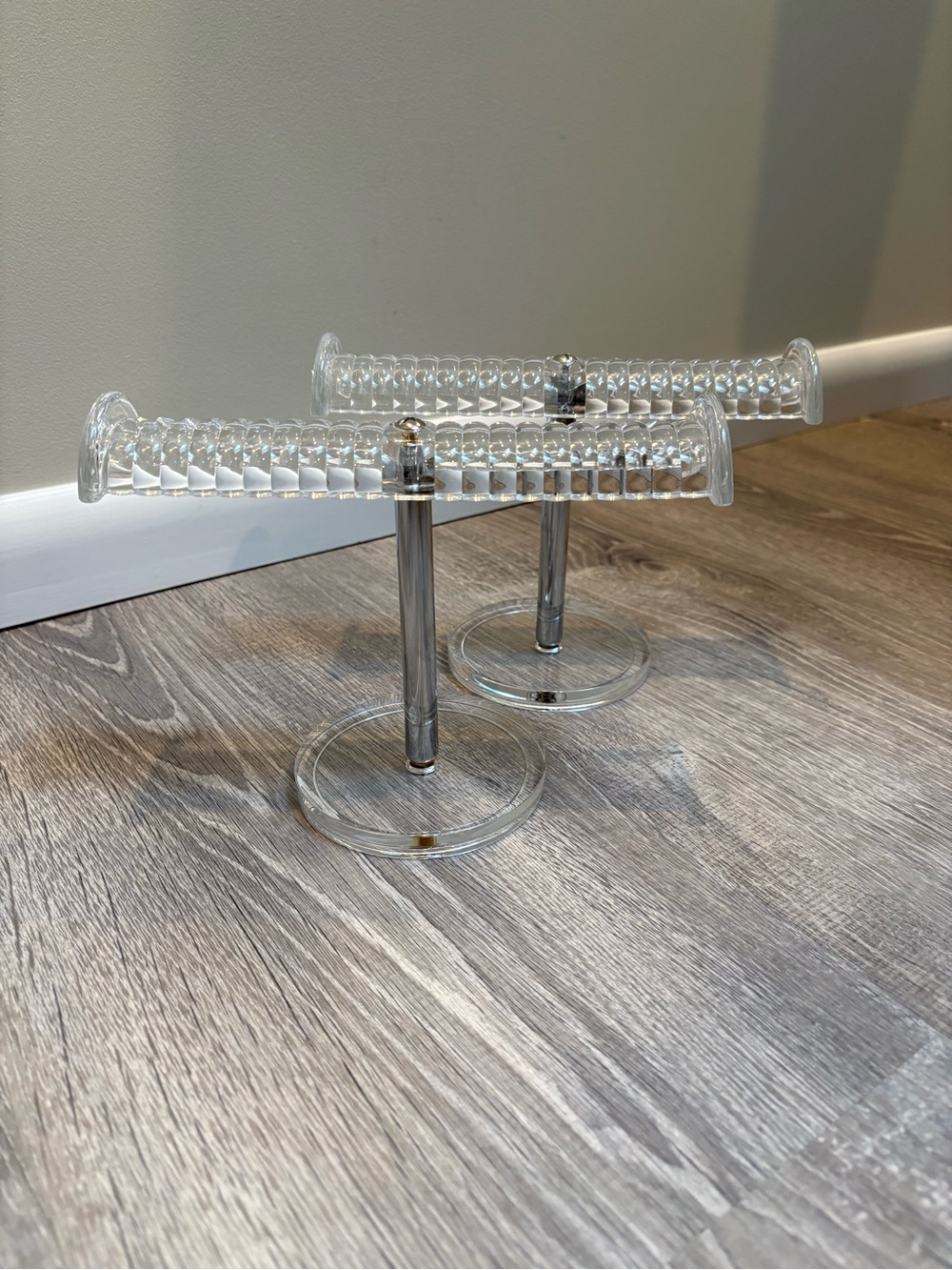 Isaac Jacobs Clear Acrylic Jewelry Stands- New Set of Two